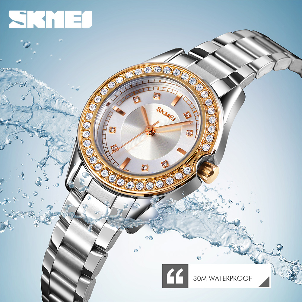 SKMEI 1534 Quartz Watch Diamond Watch for Women | SK34G - Image 3