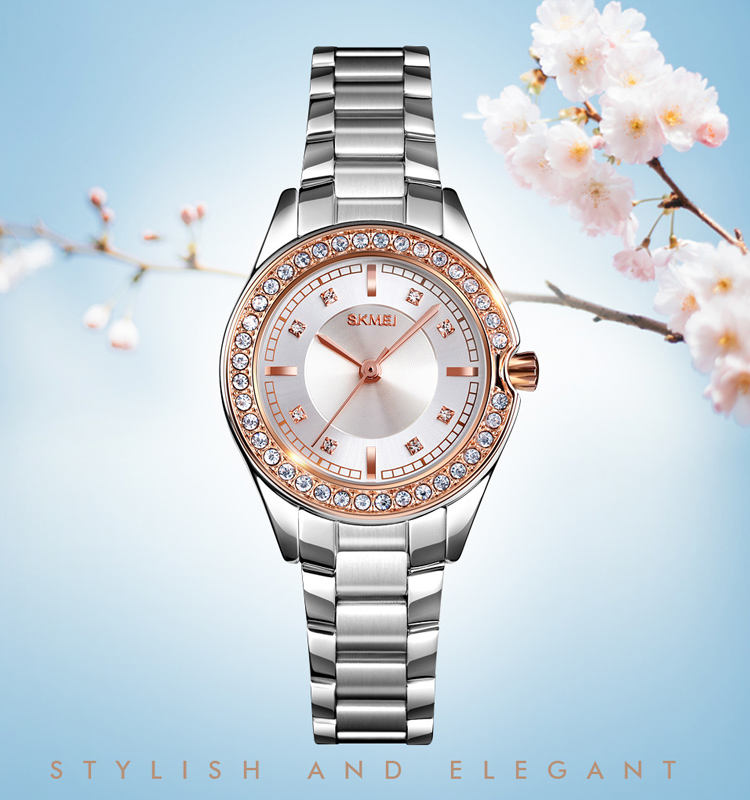 SKMEI 1534 Quartz Watch Diamond Watch for Women | SK34G - Image 2