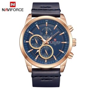 NAVIFORCE NF9148 Leather Analog Wrist Watch For Men | NF48